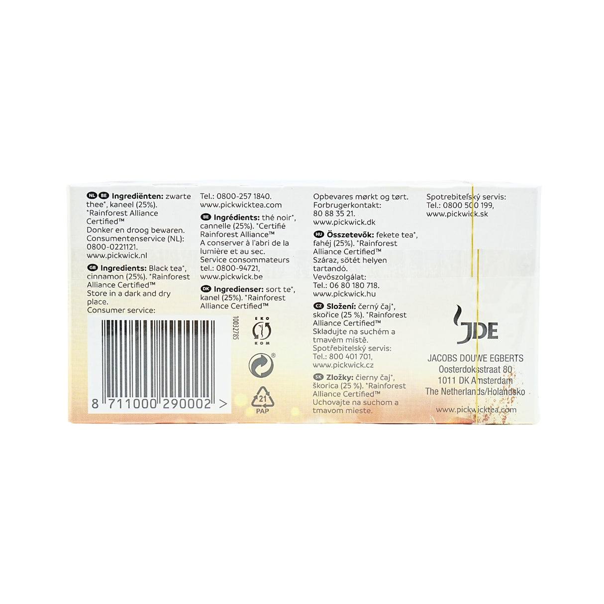 Pickwick Warm Cinnamon Tea 20ct box DC