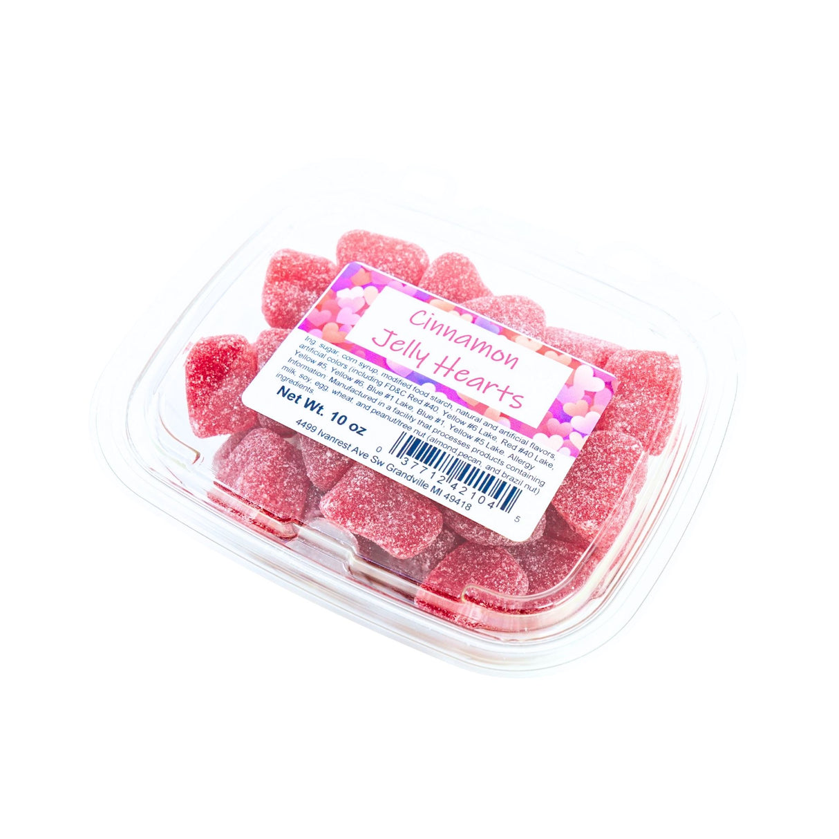 Jelly Cinnamon Hearts 10 oz Tub
