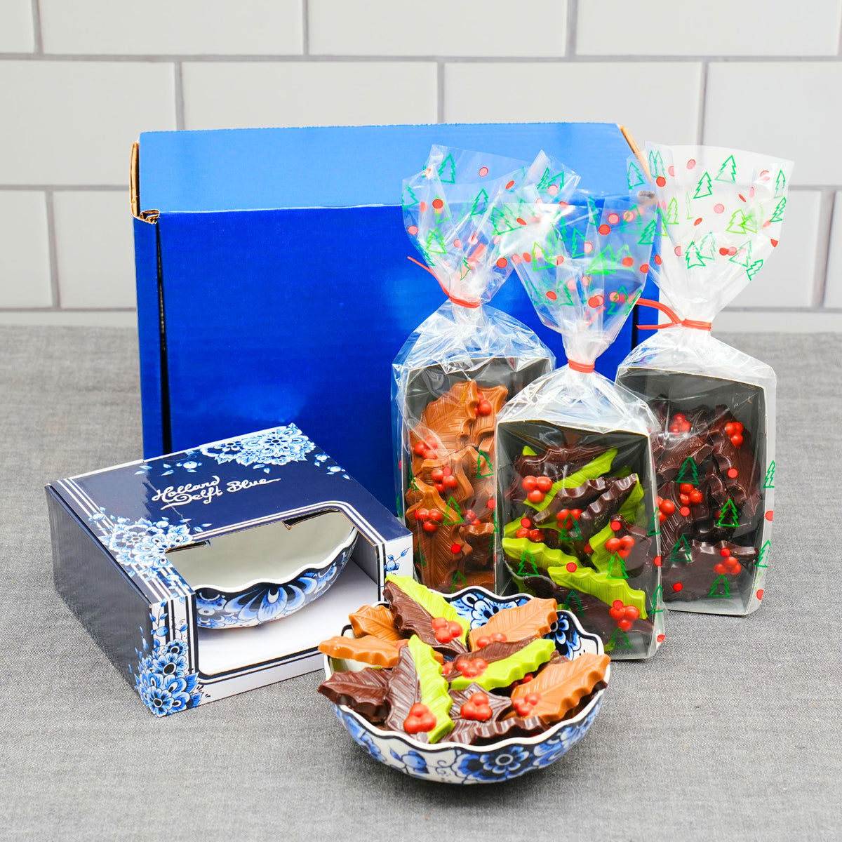Delft Candy Dish with Treats Gift Box