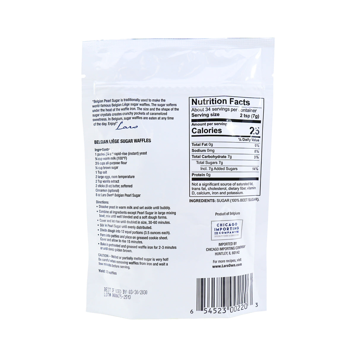 Lars Own Belgian Pearl Sugar 8oz bag