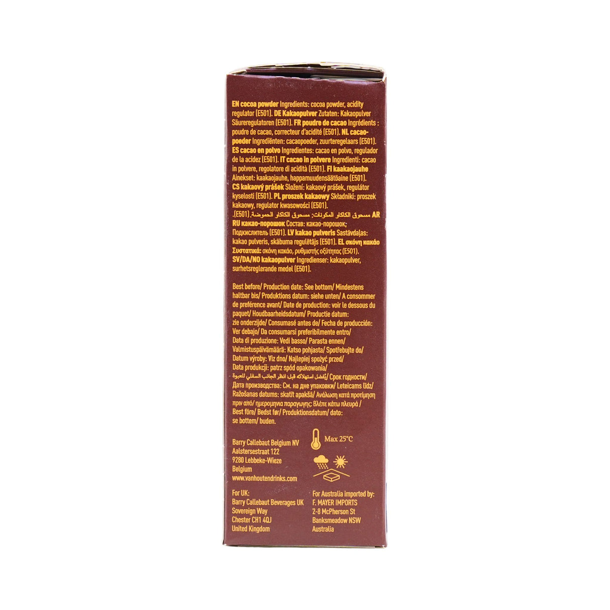 Van Houten Cocoa Box 8.8 oz