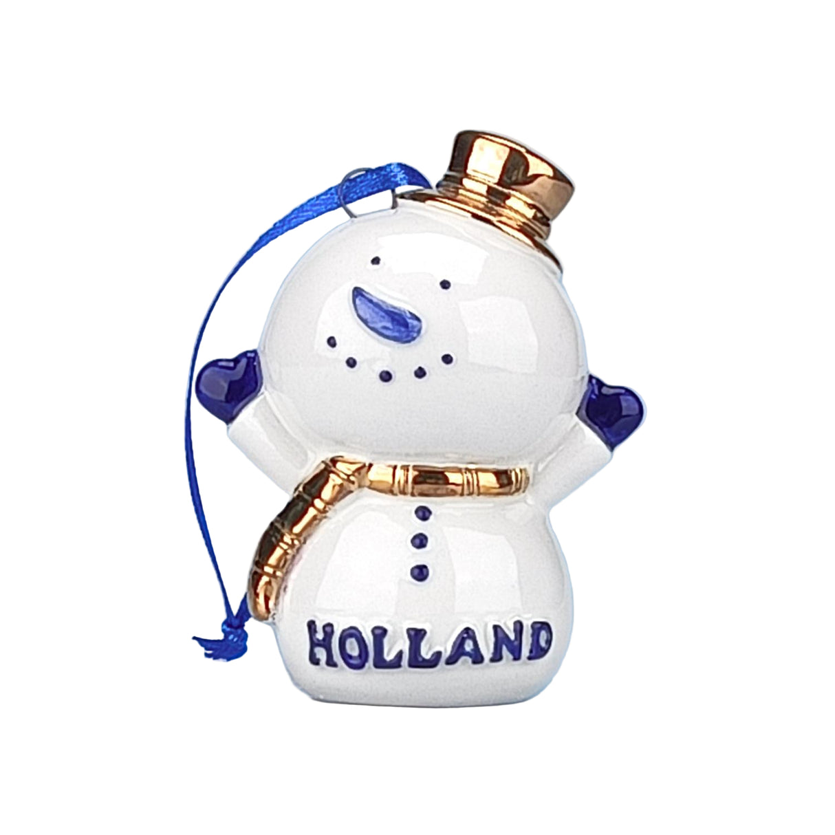 Ceramic Delft Ornament Snowman