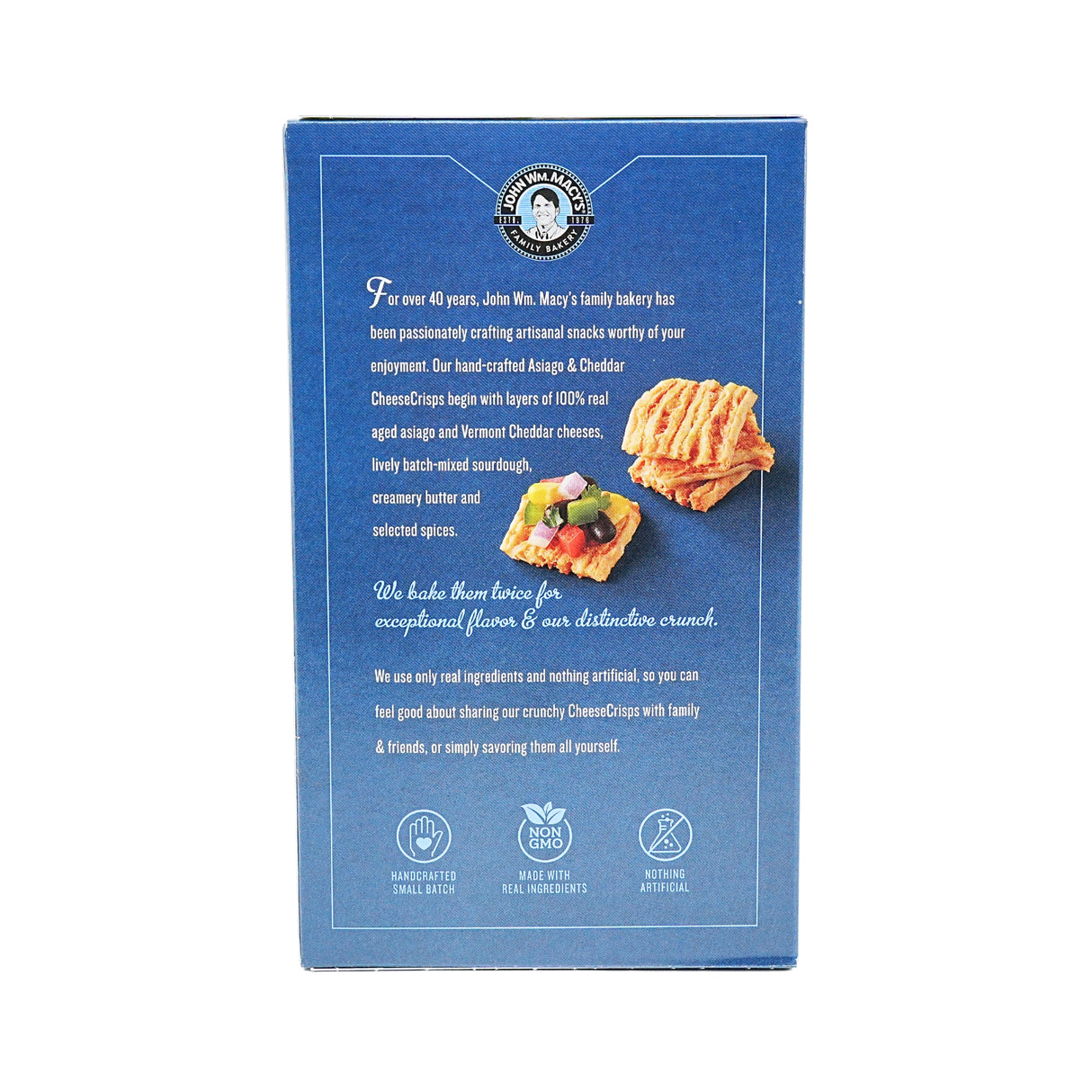 John Macy Asiago & Cheddar Cheese Crisp 4.5 Oz Box
