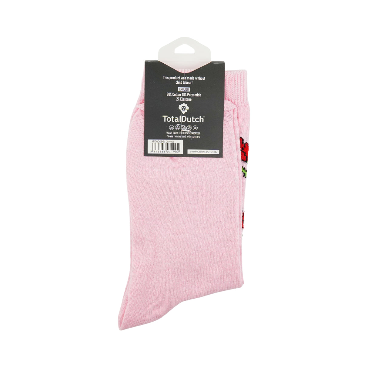 Souvenir Pink with Red Tulips Holland Socks