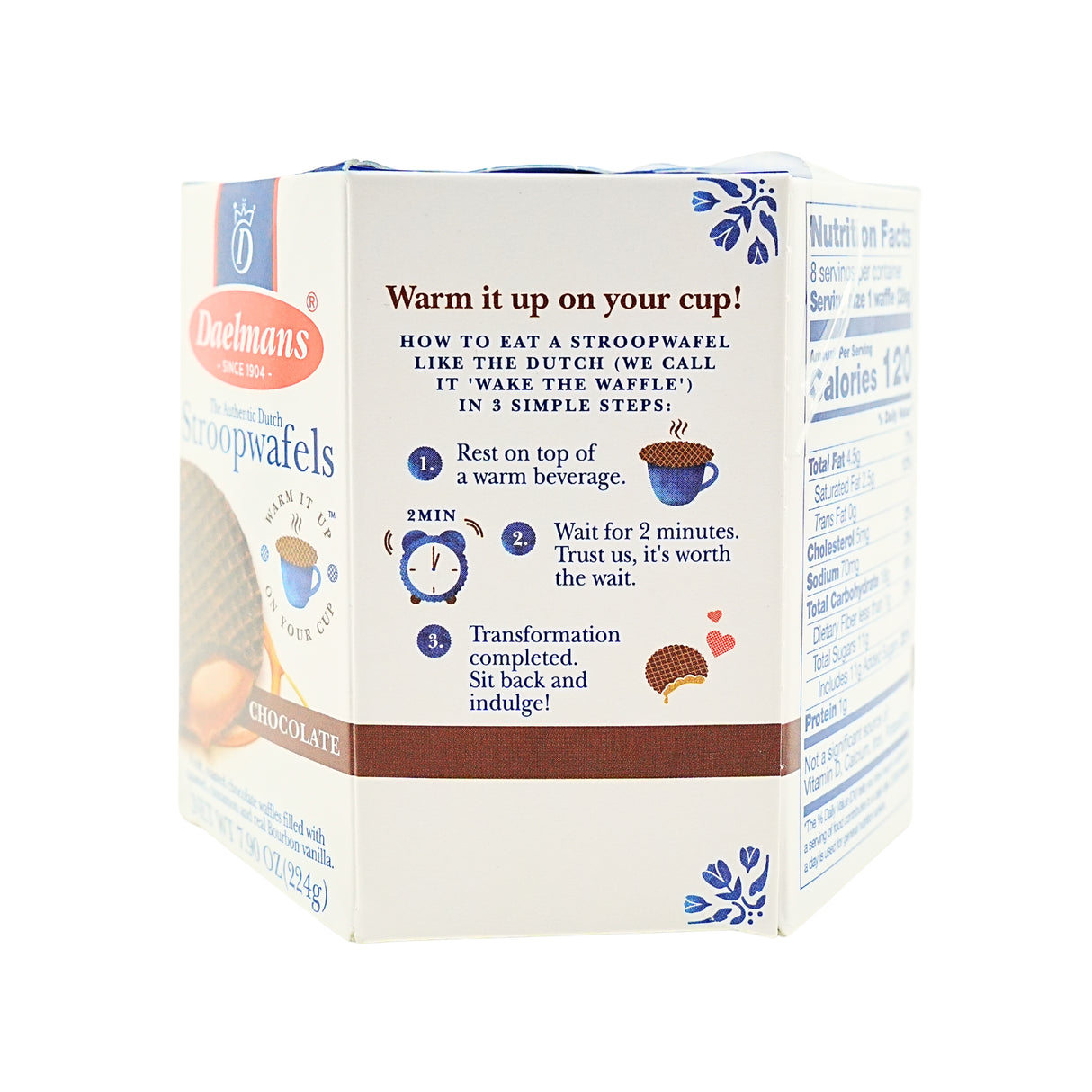 Daelman Chocolate Stroopwafels Hex Box 8 ct 7.9 oz