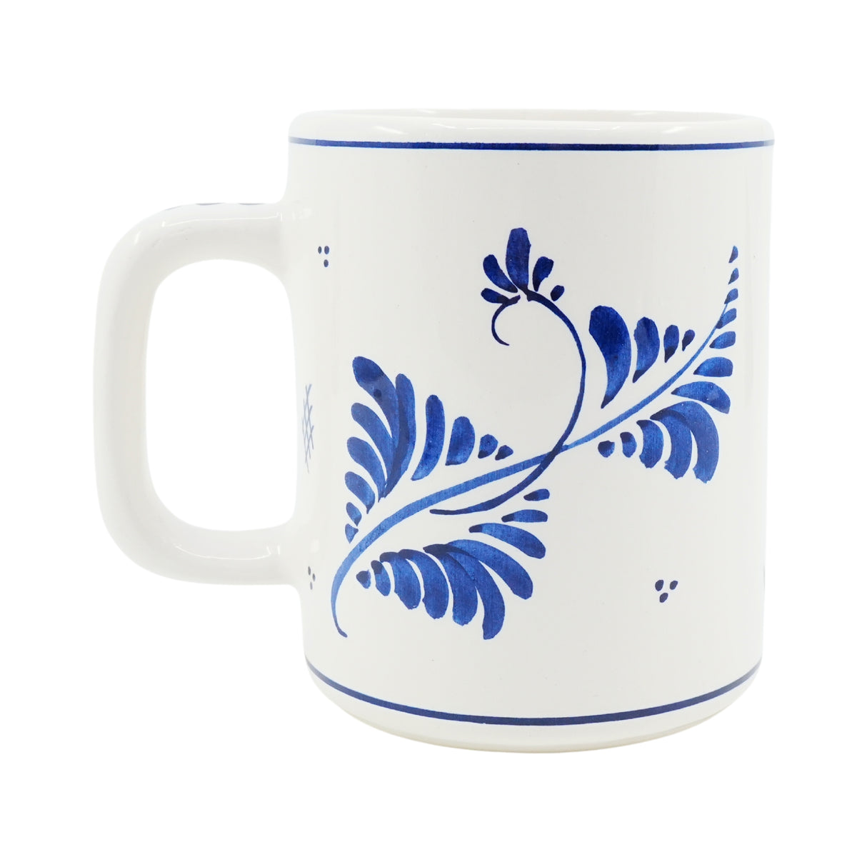 DeWit Hand Painted  Coffee Mug Blue Mill 4 inch