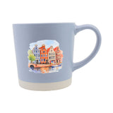 Set of 4 Dutch Scene Watercolor Mugs