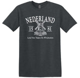 Nederland 1581 Tulips and Windmills T Shirt Medium Gray