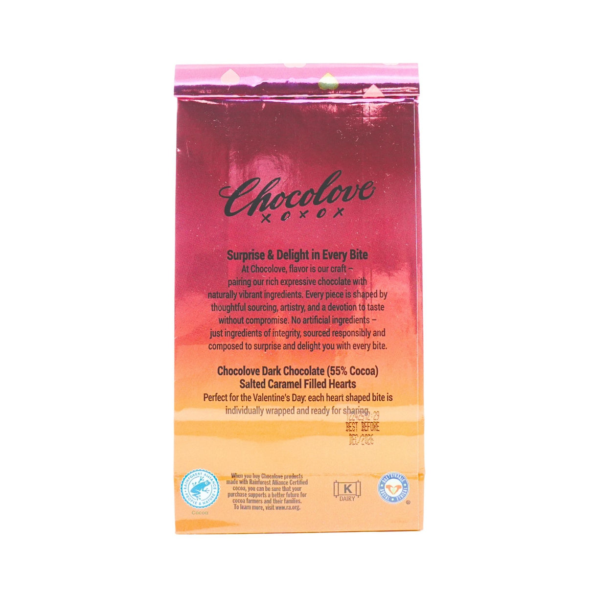 Chocolove Salted Caramel Hearts 3.5 oz bag