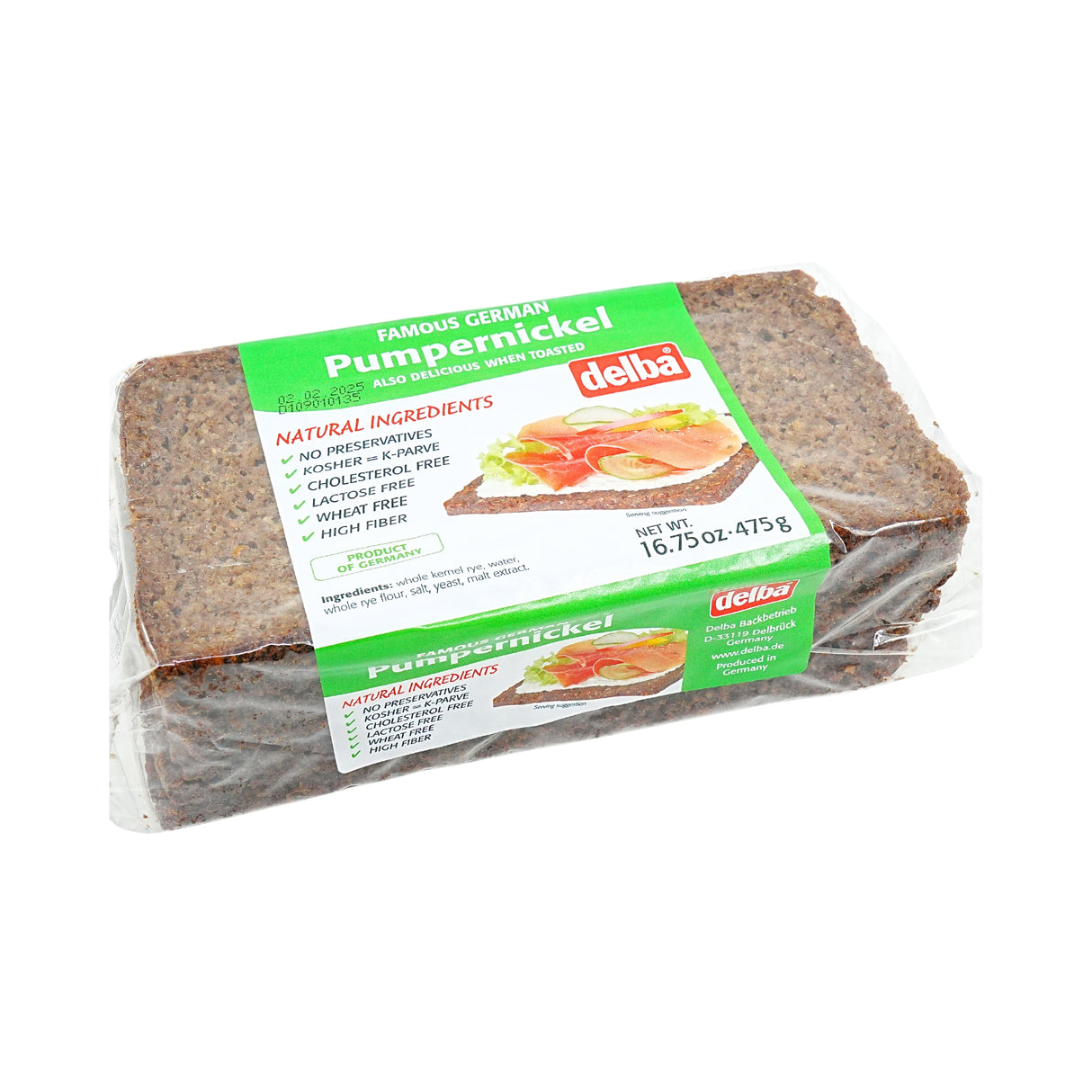 Delba Pumpernickel Bread 16oz