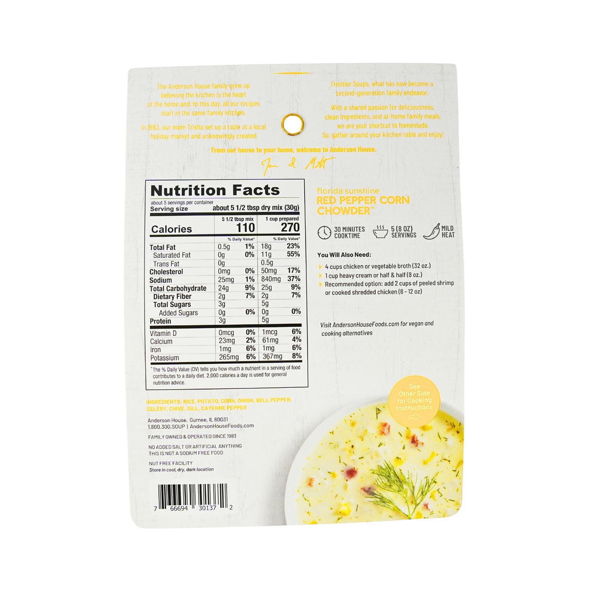 Frontier Soups Florida Sunshine Red Pepper Corn Chowder Mix