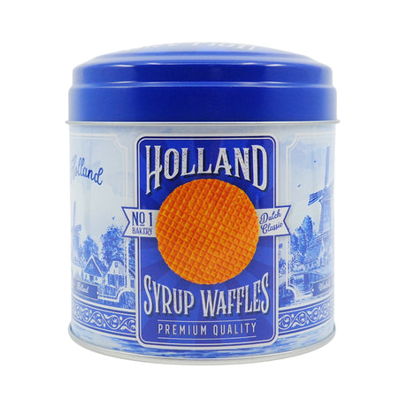 Stroopwafel Tin Holland Delft Blue with 8 stroopwafels