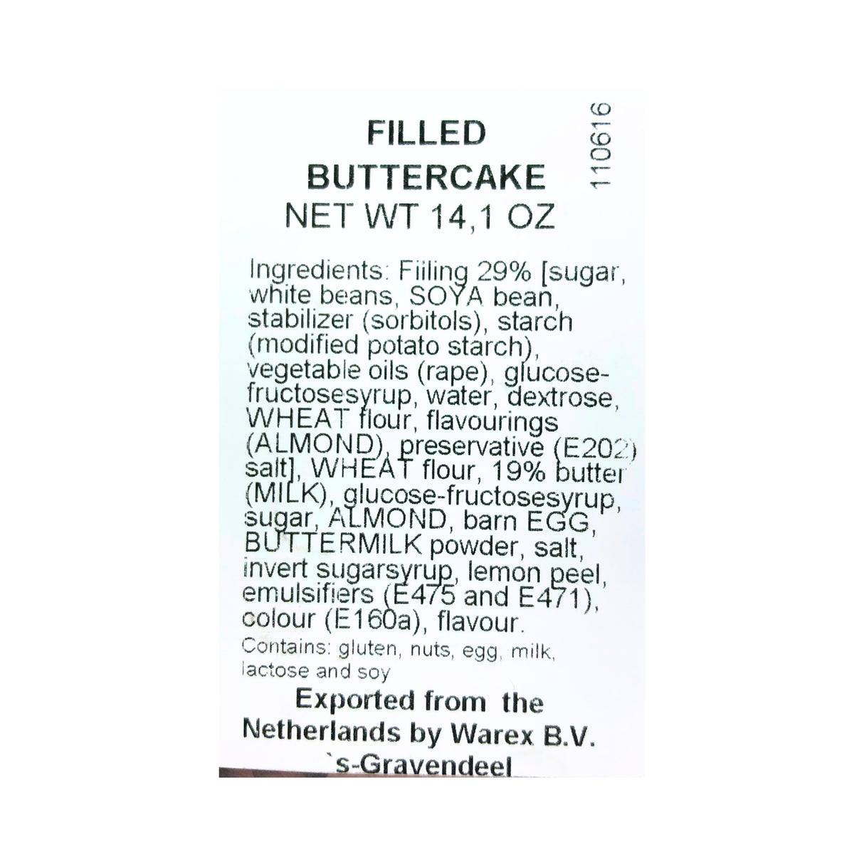 Dutch Hutch Almond Flavored  Butter Cake (Boterkoek) 14 oz H