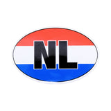 NL Netherlands Oval Car Sticker Red White & Blue