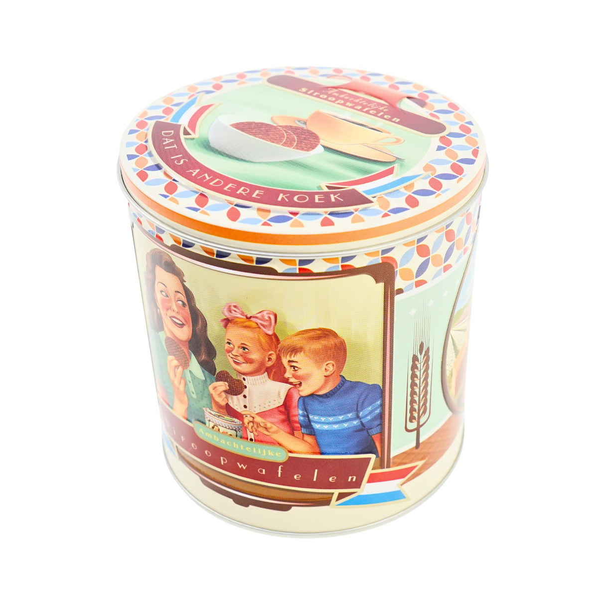 Markus Retro Design Stroopwafel tin with 8 stroopwafels