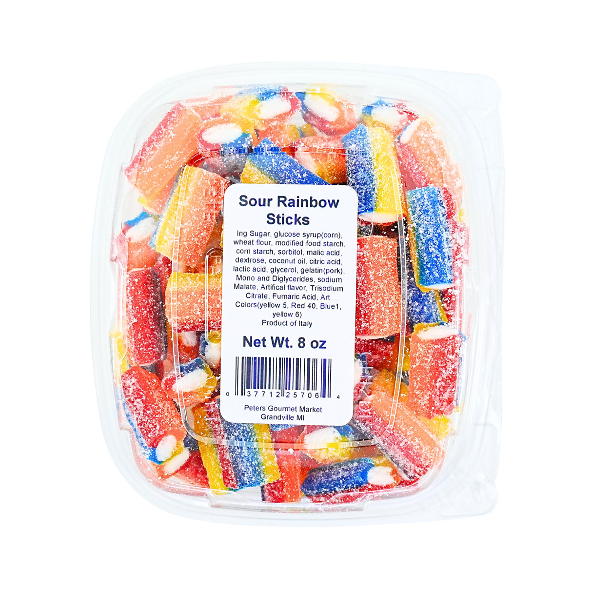 Sour Rainbow Sticks 8 oz Tub
