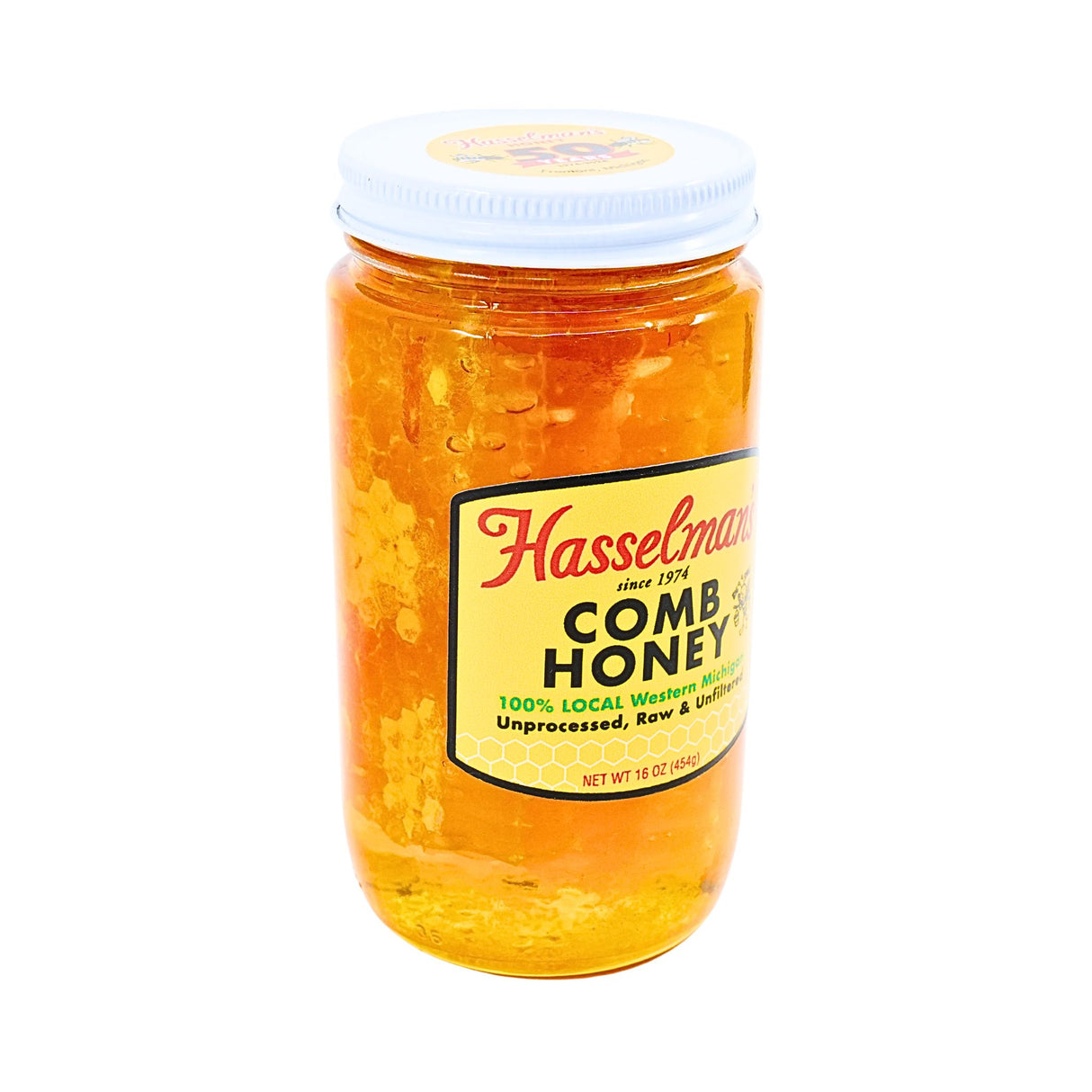 Hasselman's Honeycomb Honey 16oz Jar
