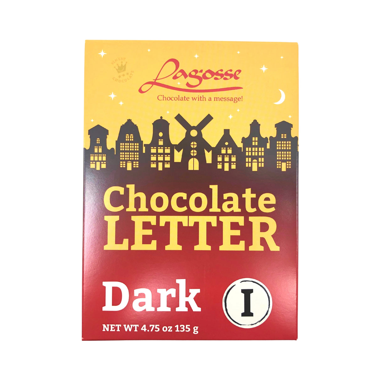Lagosse Large Dark I Chocolate Letter 4.7oz