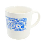 Dutch & English Word Art Mug  Blue Printing 14oz