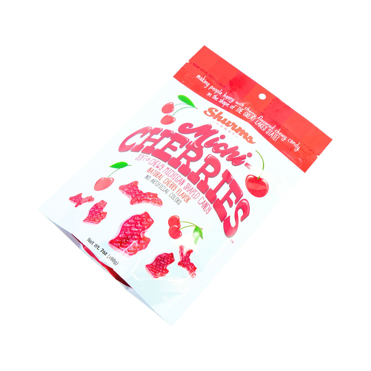 Shurms Michi-Cherries Michigan Shaped Cherry Gummies 7oz