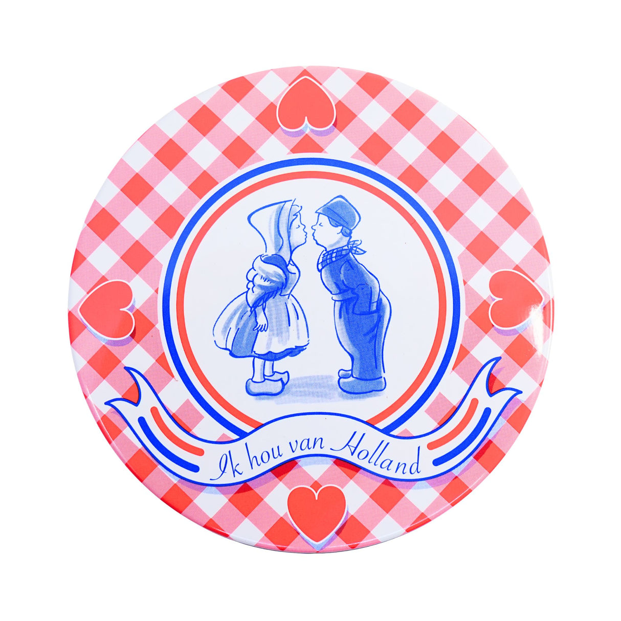 Markus Red Checker & Delft tile  Stroopwafel tin with 8 stroopwafels