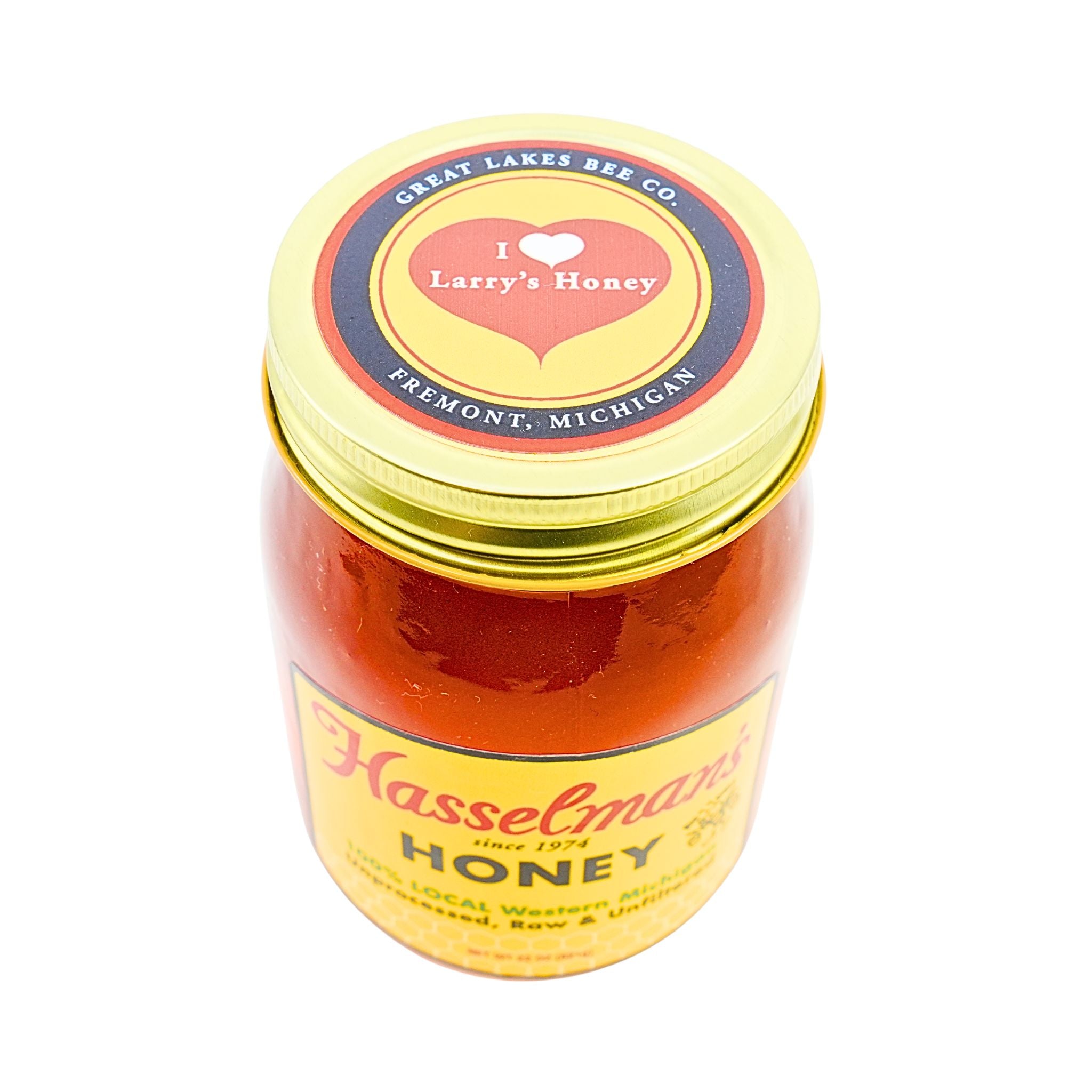 Hasselmans Unprocessed and Unfiltered Honey Pint Jar 22 oz