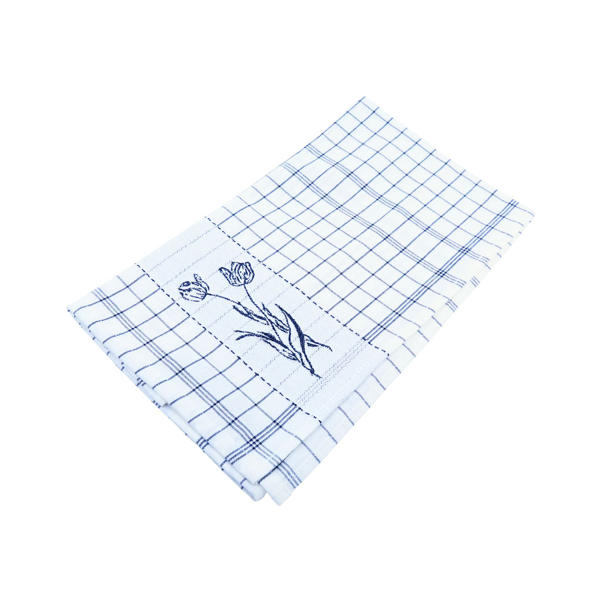 DDDDD Lisse White and Blue Tea Towel 24x23 inch