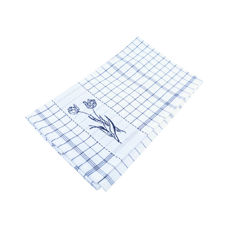 DDDDD Lisse White and Blue Tea Towel 24x23 inch