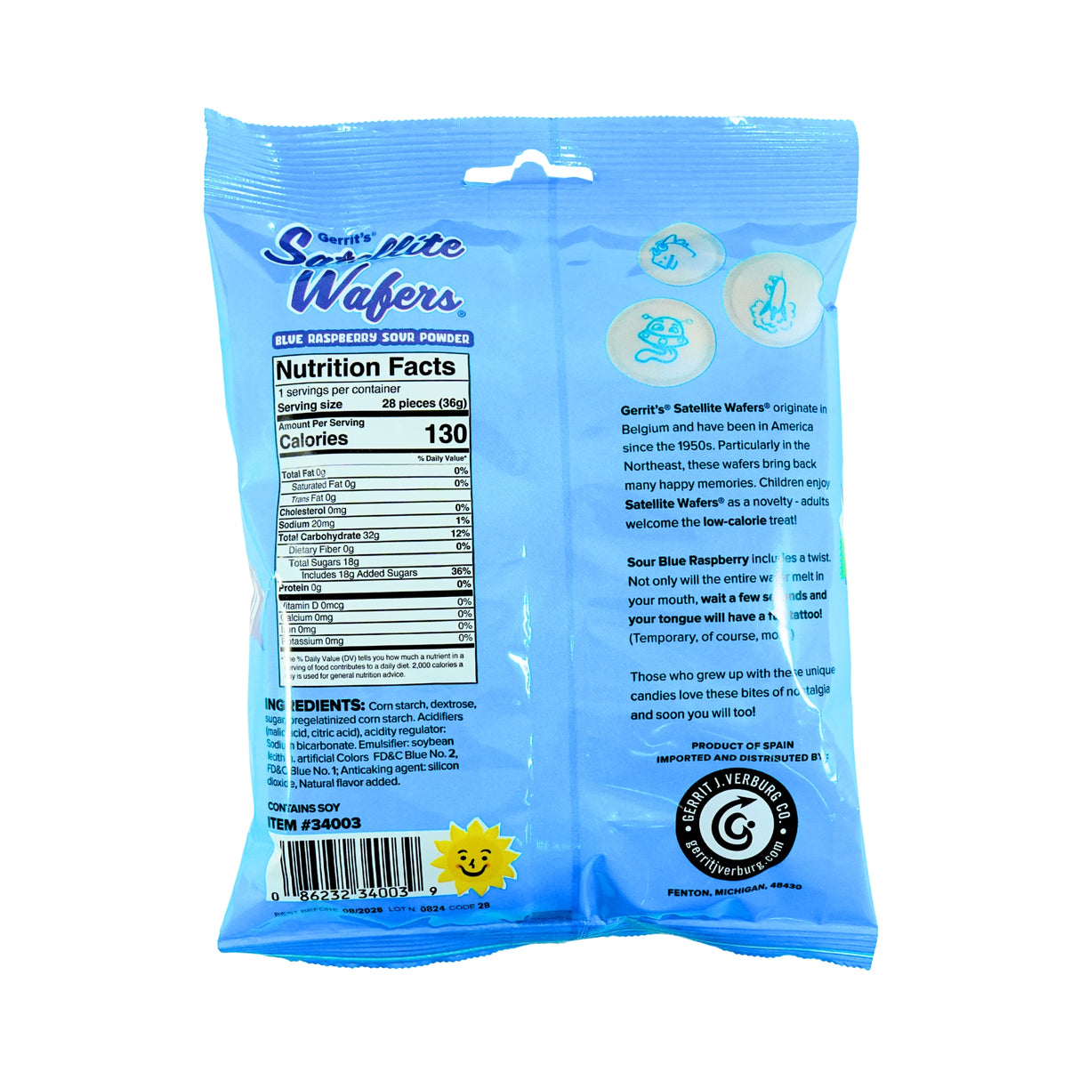 Gerrit's Blue Raspberry Satellite Wafers 1.27 oz bag