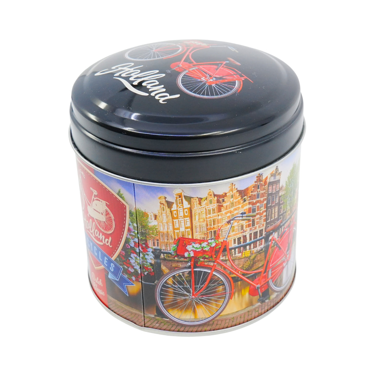 Stroopwafel Holland Tin Bike on Bridge with 8 stroopwafels