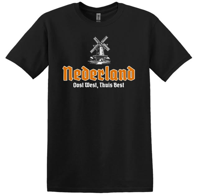 Nederland East West Home is Best  T Shirt Medium Black