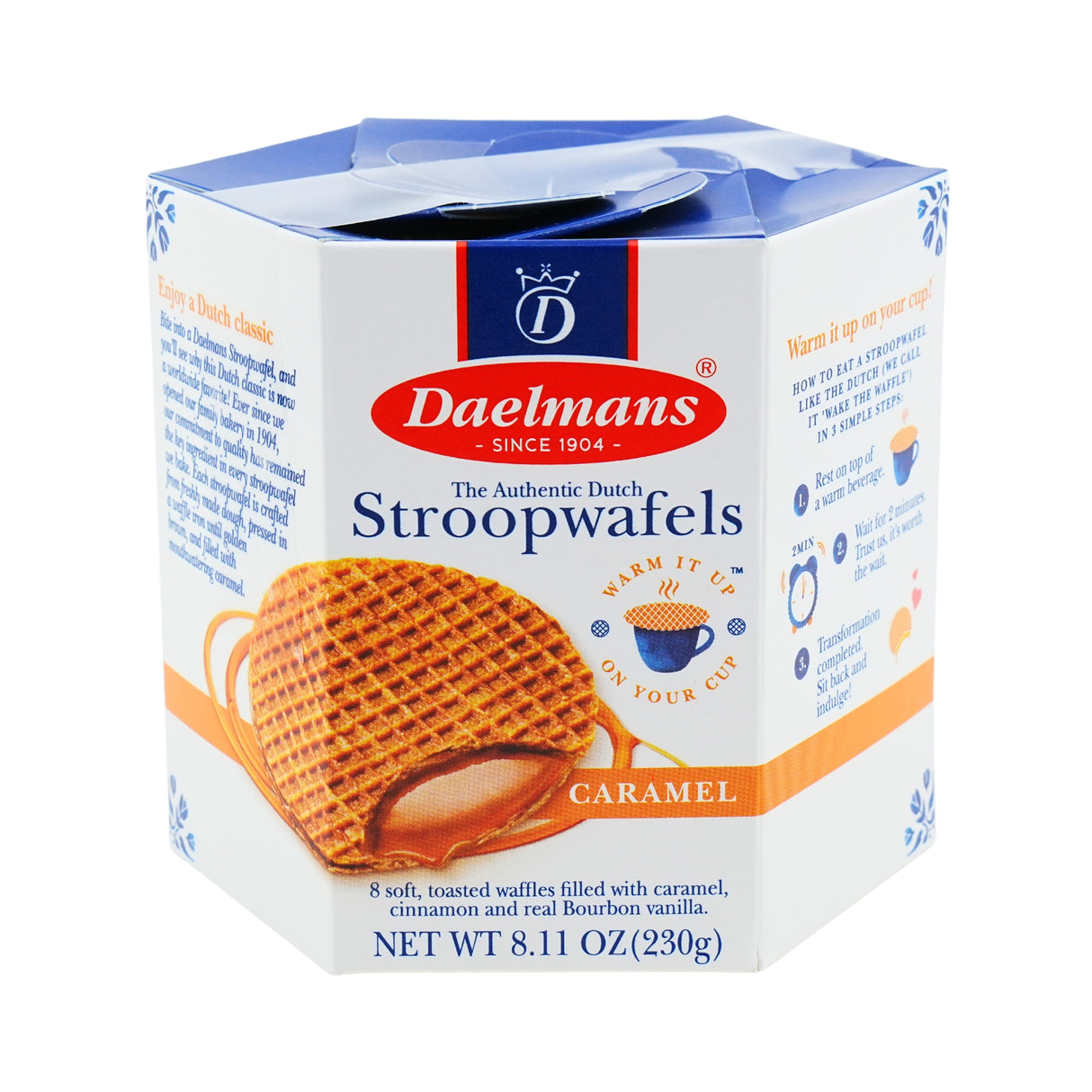 Daelmans Caramel Syrupwafer Hex 8.11 Oz Box