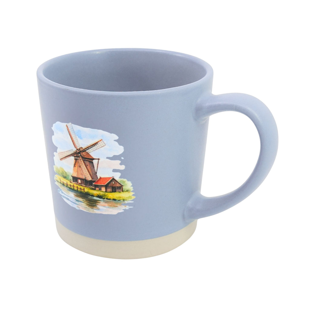 Windmill Watercolor Slate Blue Mug 13 oz