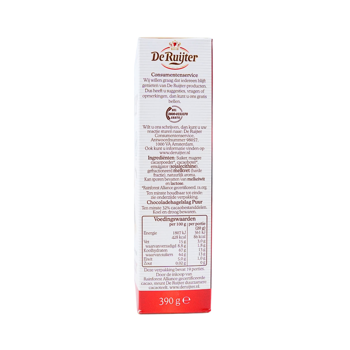 De Ruijter Dark Chocolate Sprinkles Hagelslag 14.1 Oz