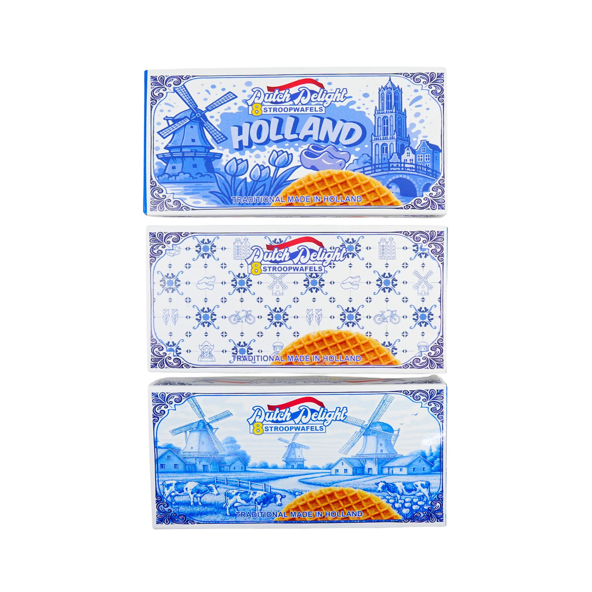 Dutch Delight Delft Design Stroopwafel Box 8 ct