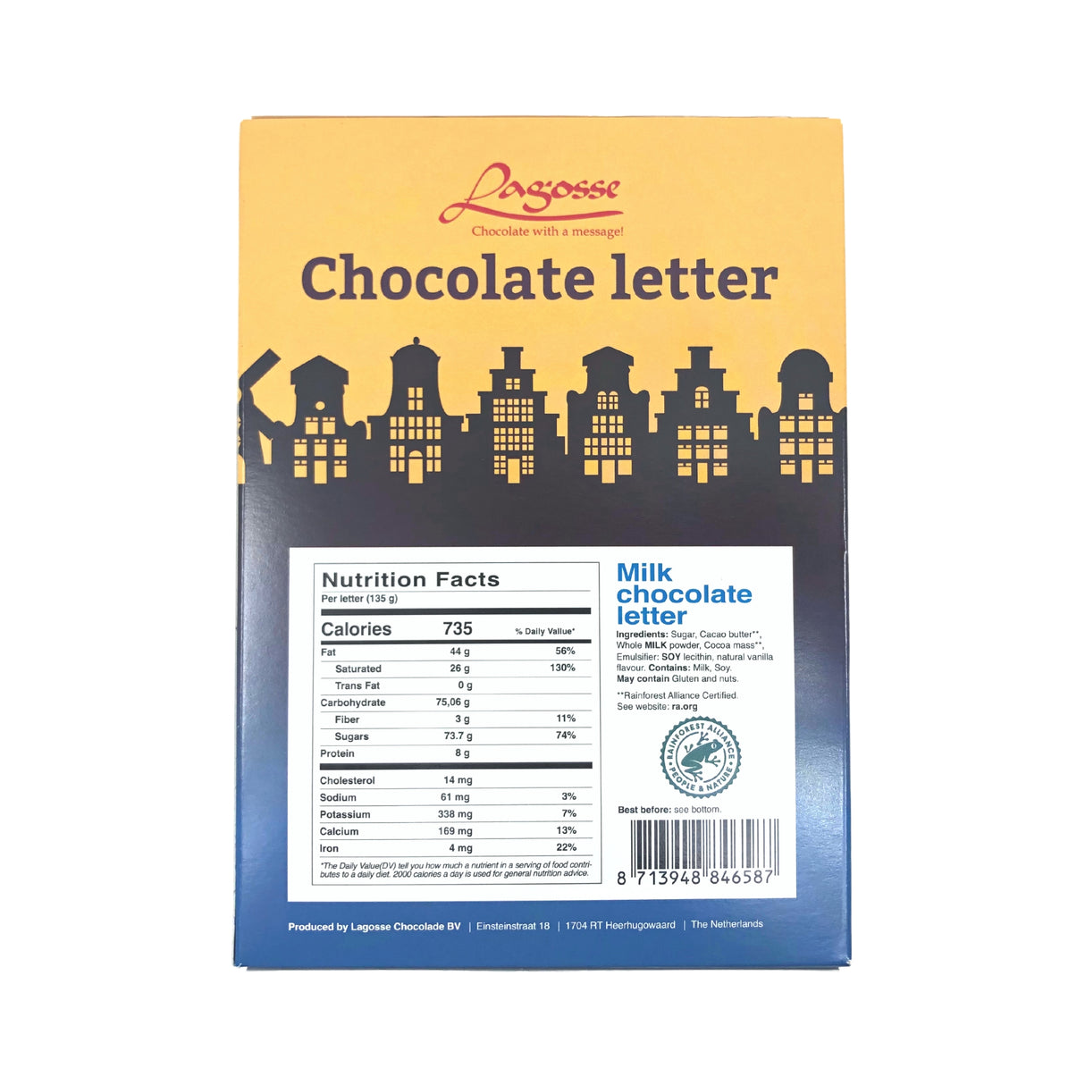 Lagosse Large Milk B Chocolate Letter 4.7oz