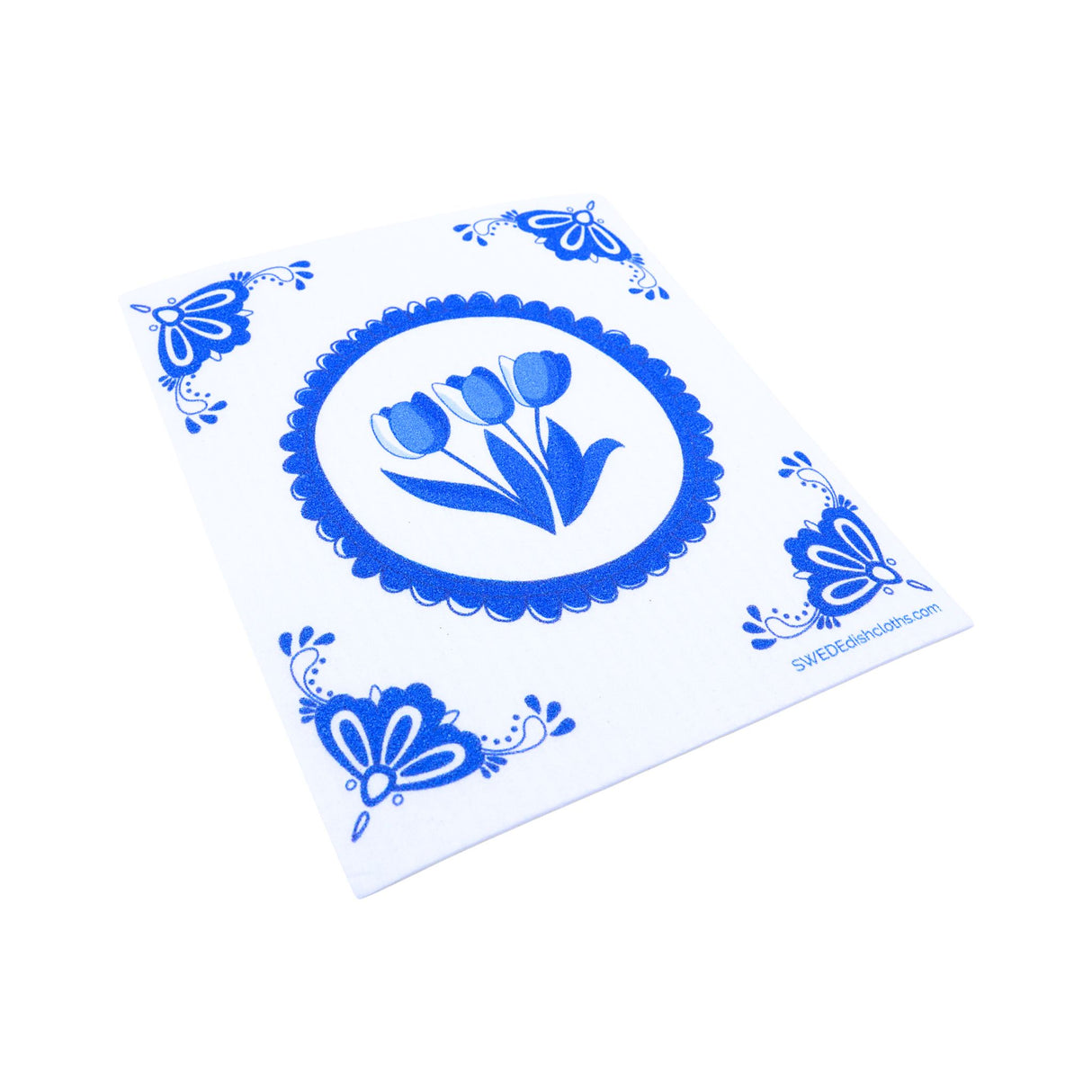 Delft Tulips Swedish Dishcloth