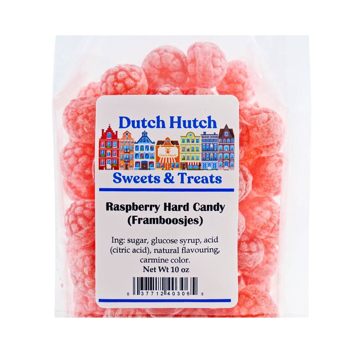 Dutch Hutch Raspberry Candy Framboosjes 10 oz bag