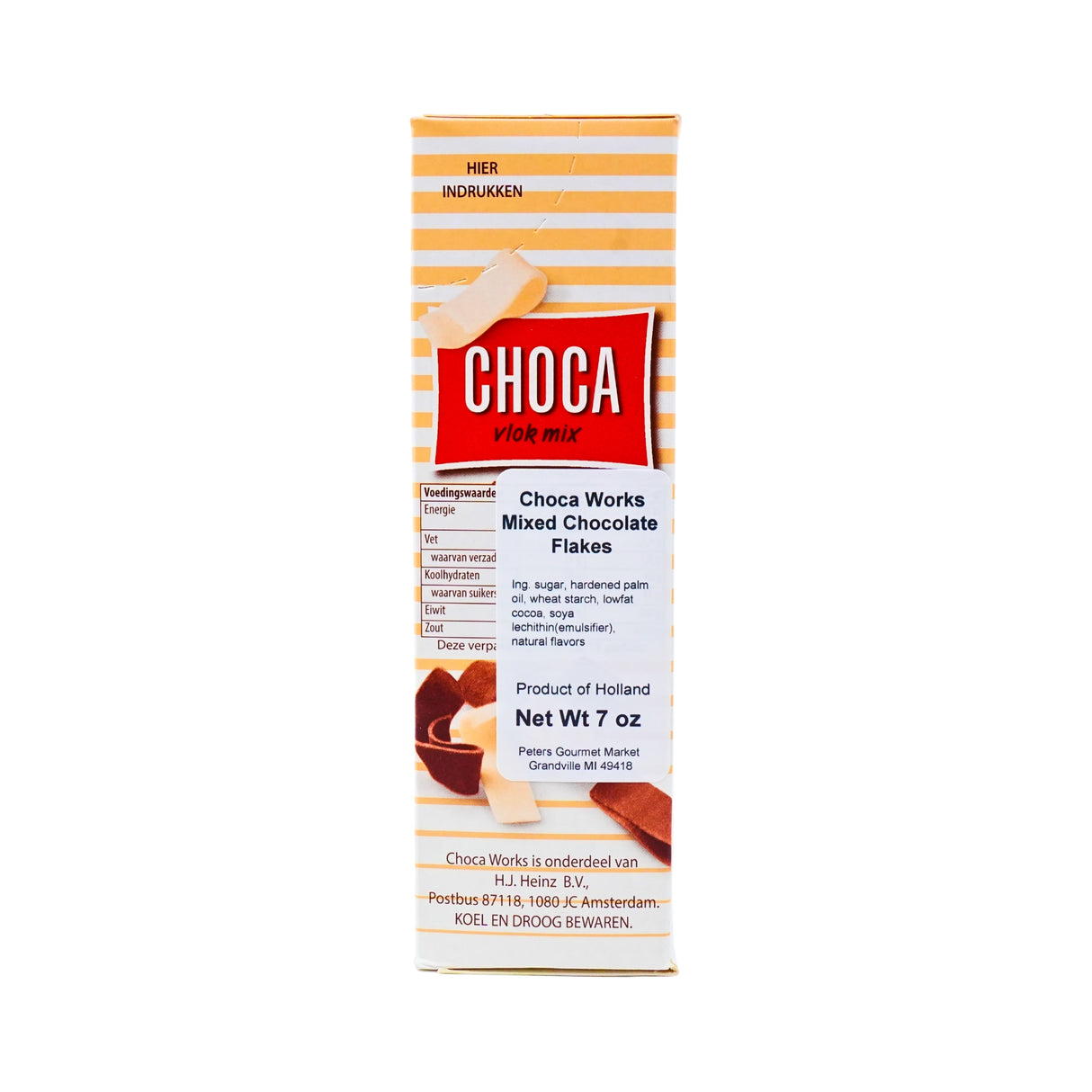 Choca Mixed Chocolate Flakes  7 Oz Box (Vlokmix)