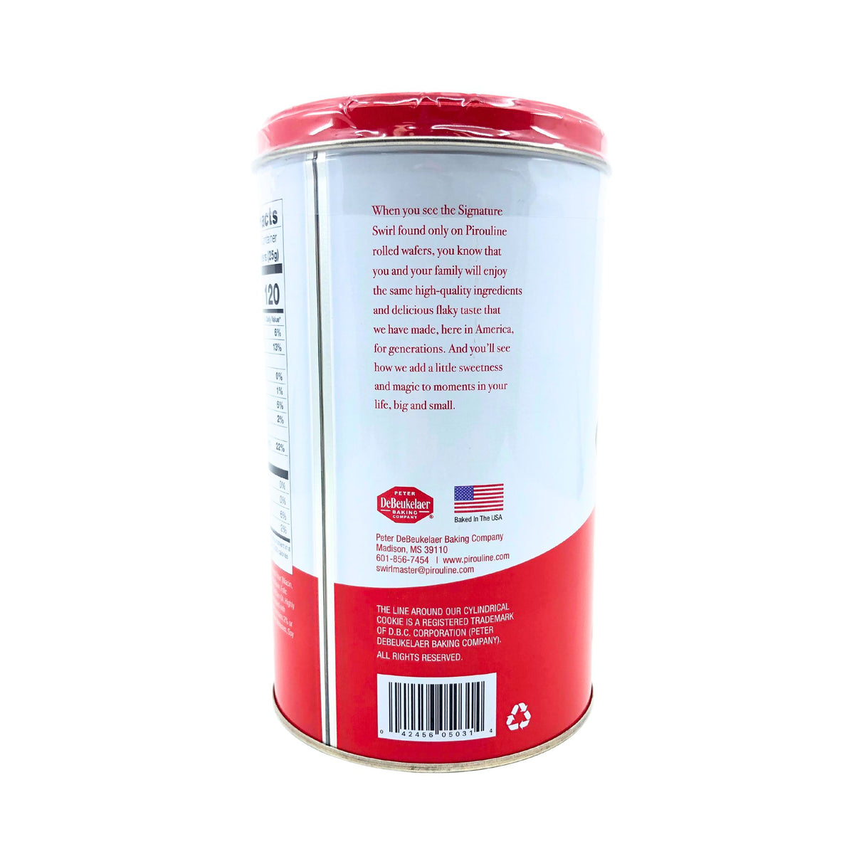 Debeukelaar Pirouline Dark Choc Wafer Rolls 14 oz tin
