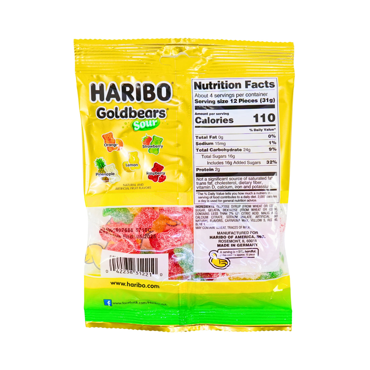 Haribo Sour Bears 4.5oz Bag