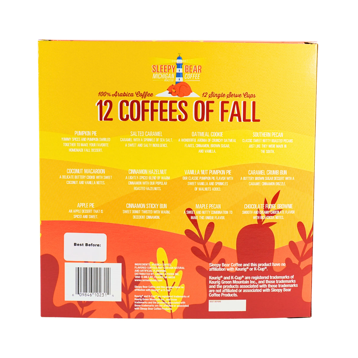 Sleepy Bear 12 Coffees of Fall Variety Pack - K cups