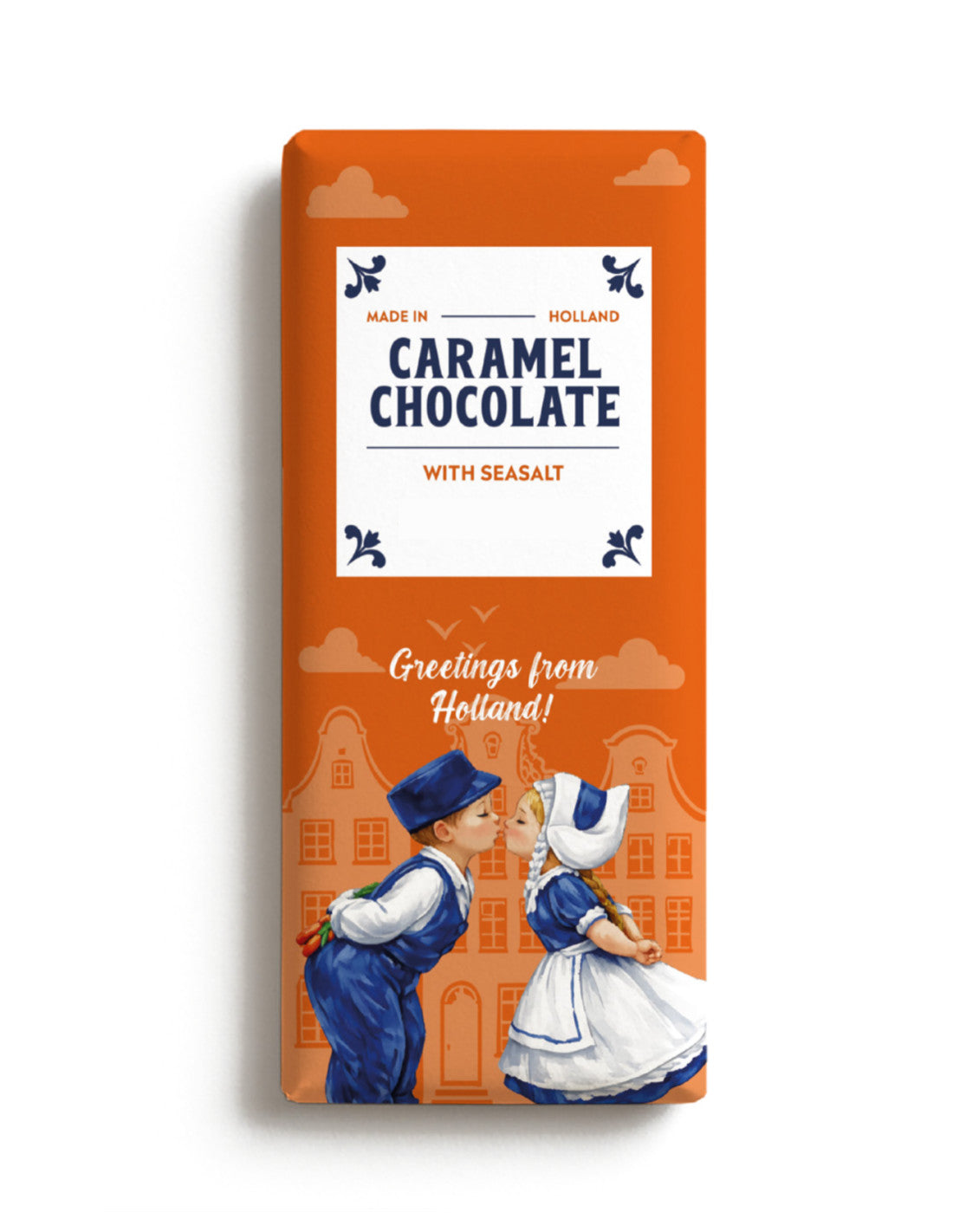 Kissing Couple Seasalt Caramel Milk Chocolate bar 3.5 oz