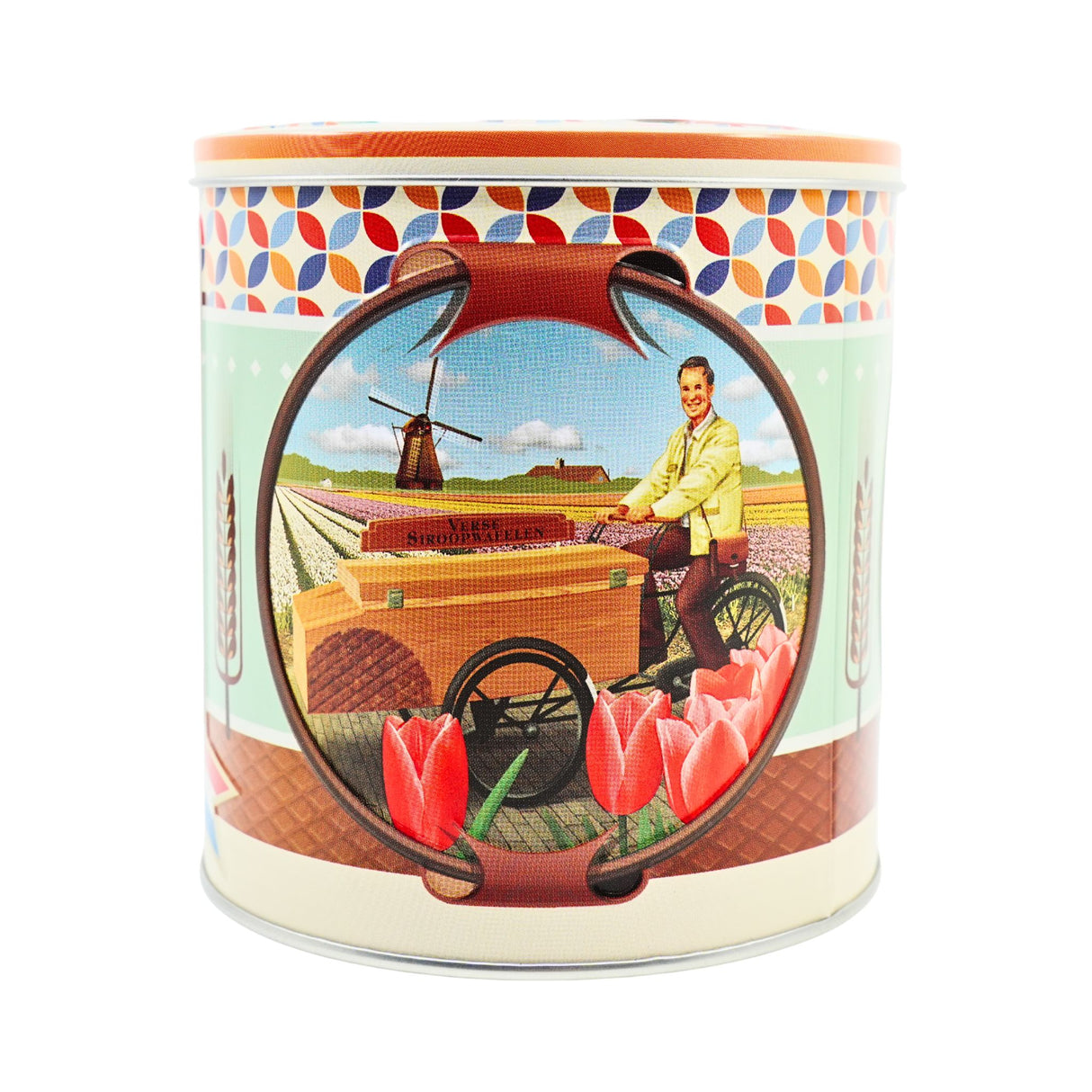Markus Retro Design Stroopwafel tin with 8 stroopwafels