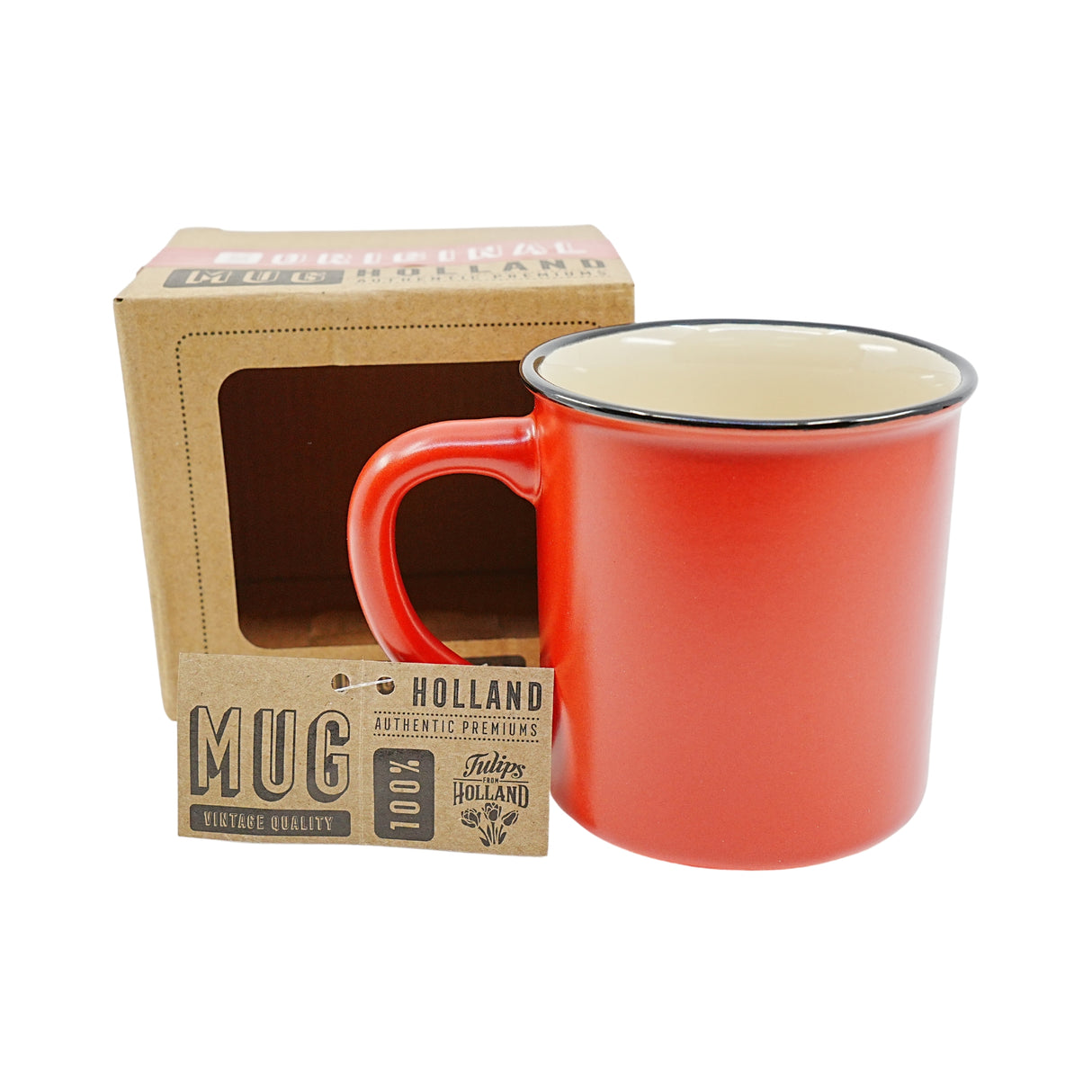 Holland Mug Red Tulip Design 12 oz in gift box
