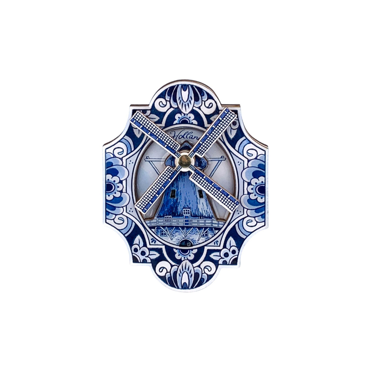 Magnet Delft Blue Holland Mill with Turning Blades