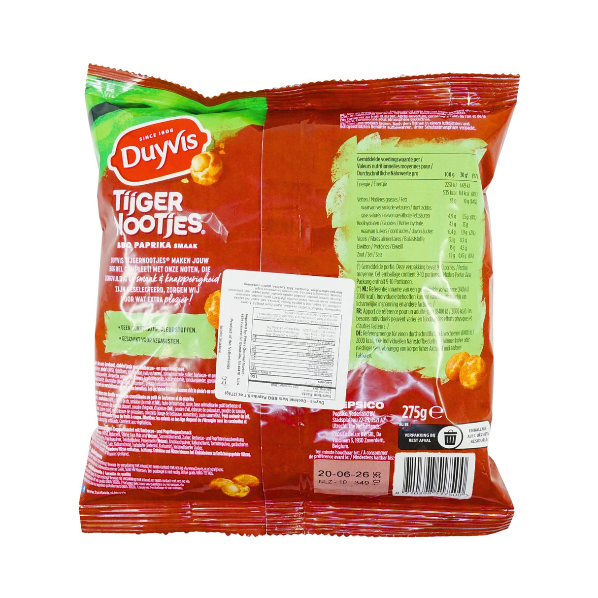 Duyvis Tiger Snacks Paprika BBQ flavor 9.7 oz