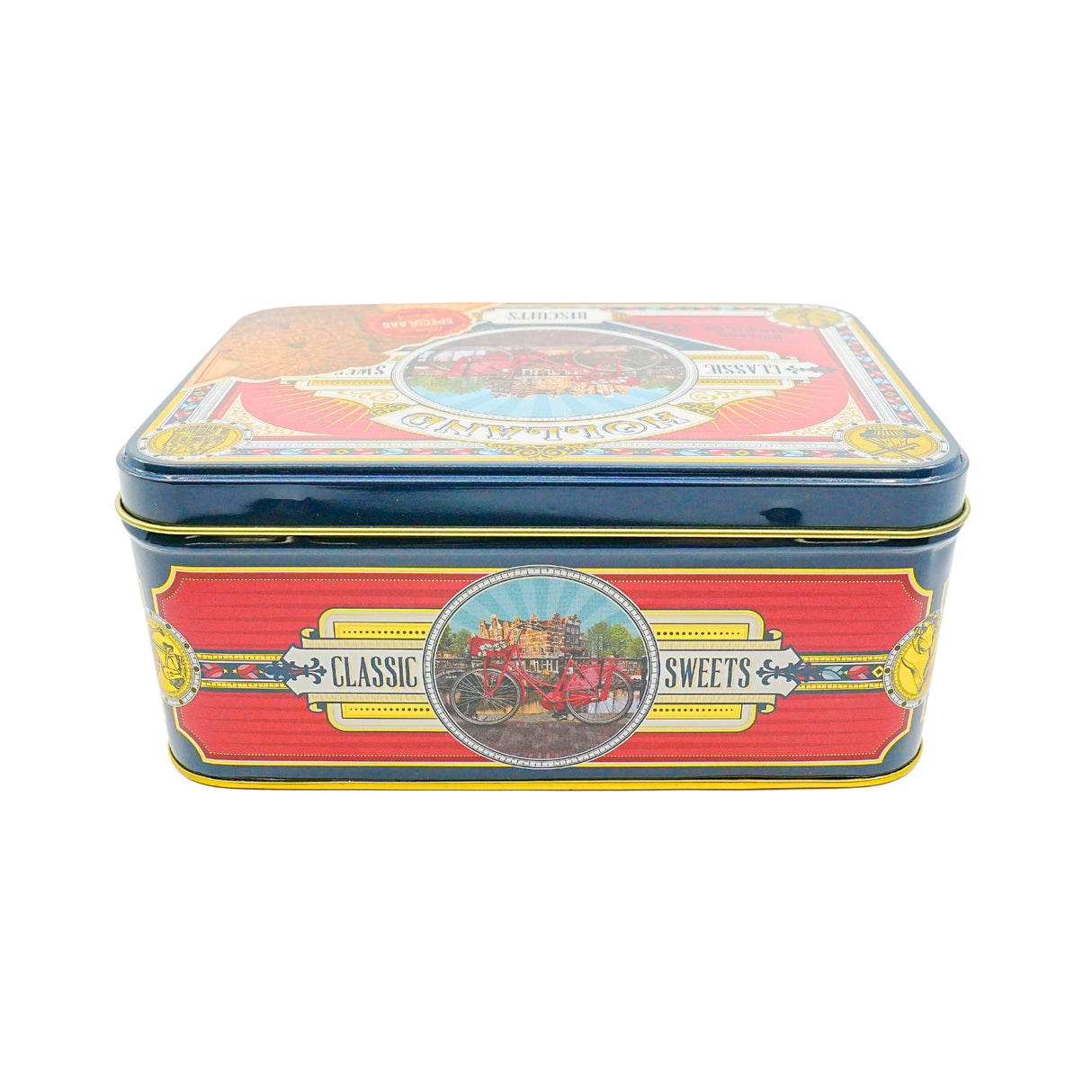 Holland Bike Deco Square Tin with Speculaas 14 oz